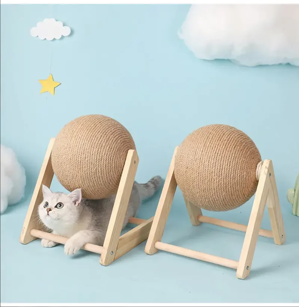 Cat Scratcher Toy Pet Scratching Ball Kitten Sisal Rope Cat Scraper Wear-Resistant Claw Sharpener Furniture Cat Sofa Protector