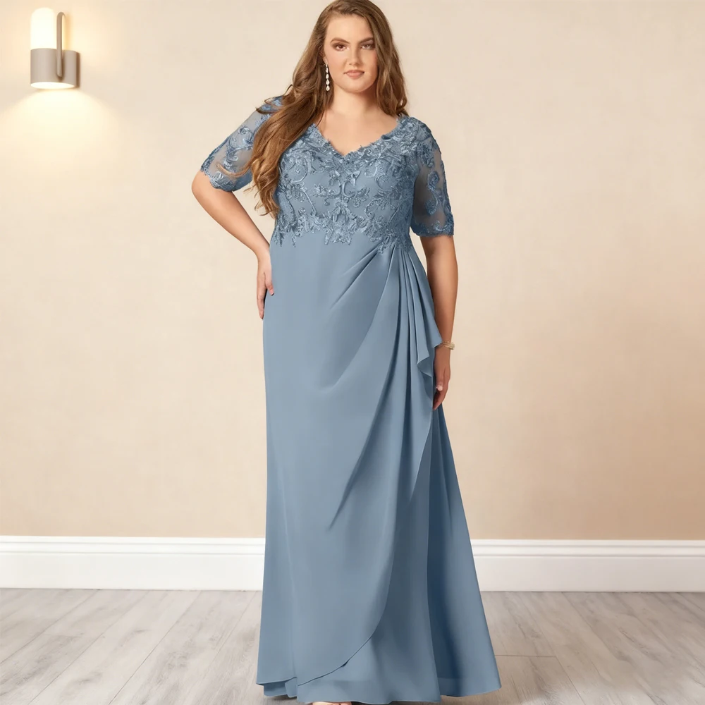 

Modern Strapless Mother of Bride Dresses with Lace 2025 Summer Half Sleeve Wedding Party Dresses for Princess Vestido De Novia