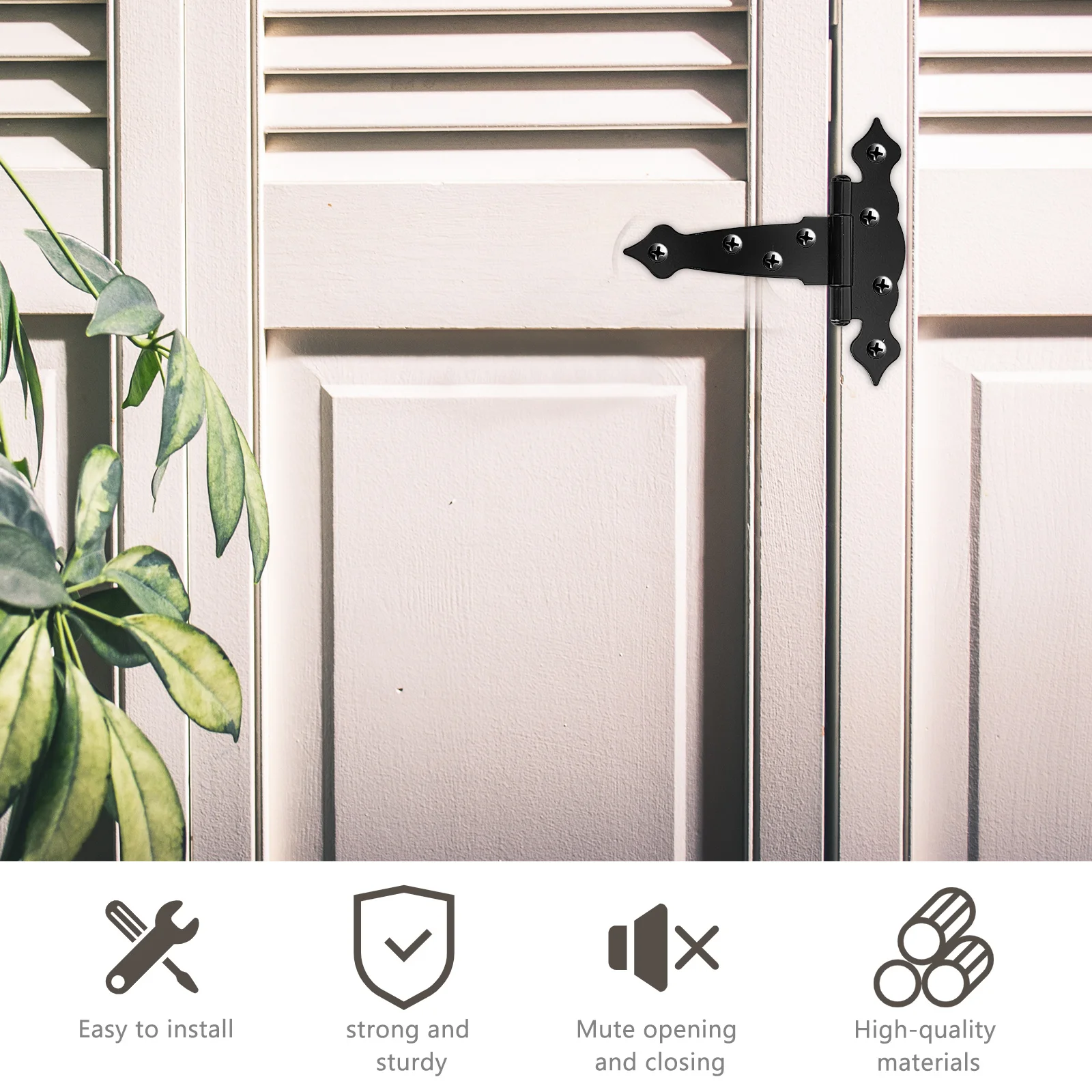 

2 set Iron Door Heavy Duty Decorative Creative For Outdoor Indoor Use Butt Hinges Decorative Iron Hinges Hardware