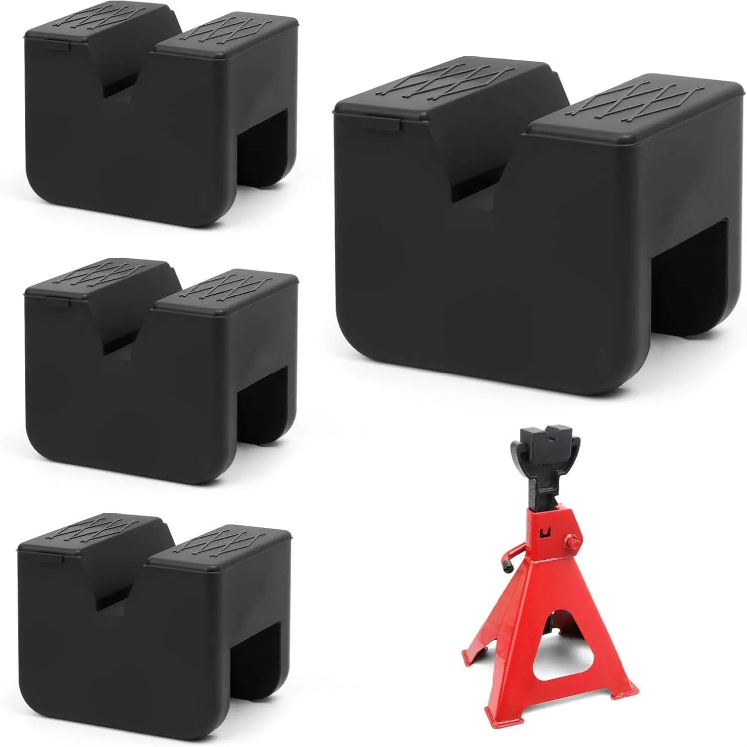 

Rubber Jack Stand Pads 4 Pack for 3-Ton Jack Stands with Grooved Pinch Weld Design