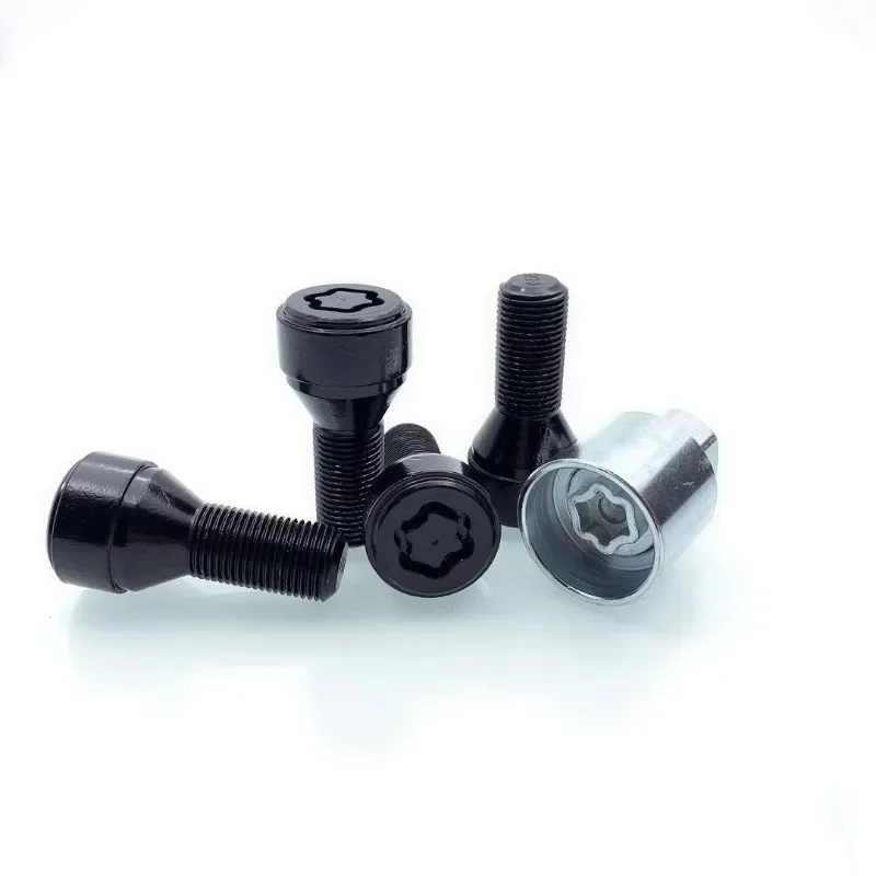 M14*1.25 Anti-theft Wheel Bolt Steel Black Safety Round Wheel Bolt for Bmw Anti-Theft Tire Screw X3 X5 X6 F20 F30 F10 G30 Series