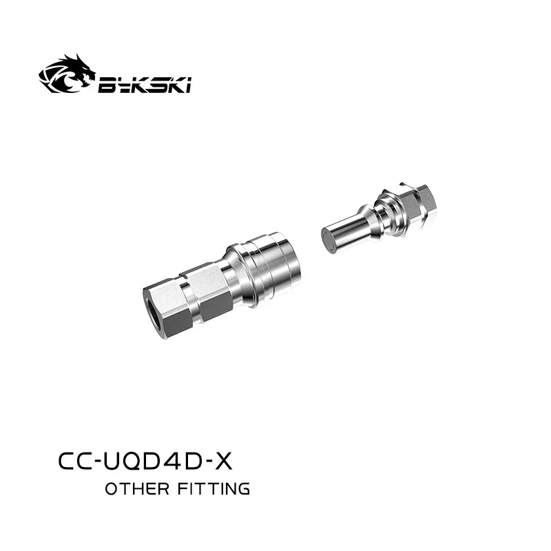 Bykski Double sided Water Stop Valve Boutique Quick Cut off Hard Tube Water Cooling Fitting Stainless Steel CC-UQD4D-X