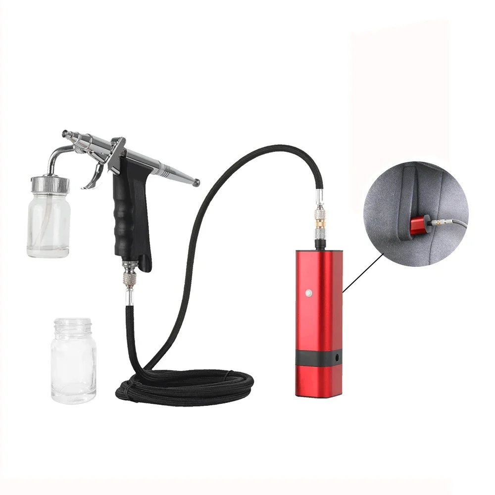 

Cordless Portable Face Mist Sprayer Pocket Compressor with Hose 20CC Cup Trigger Gun New Airbrush Pen Makeup Kit