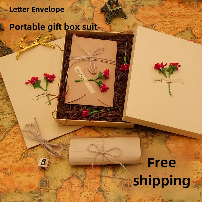 Vintage Romantic Valentine's Day Letter Paper Envelope Suit Love Letter Box Gift Voucher Paper Gift Box Seven-festival