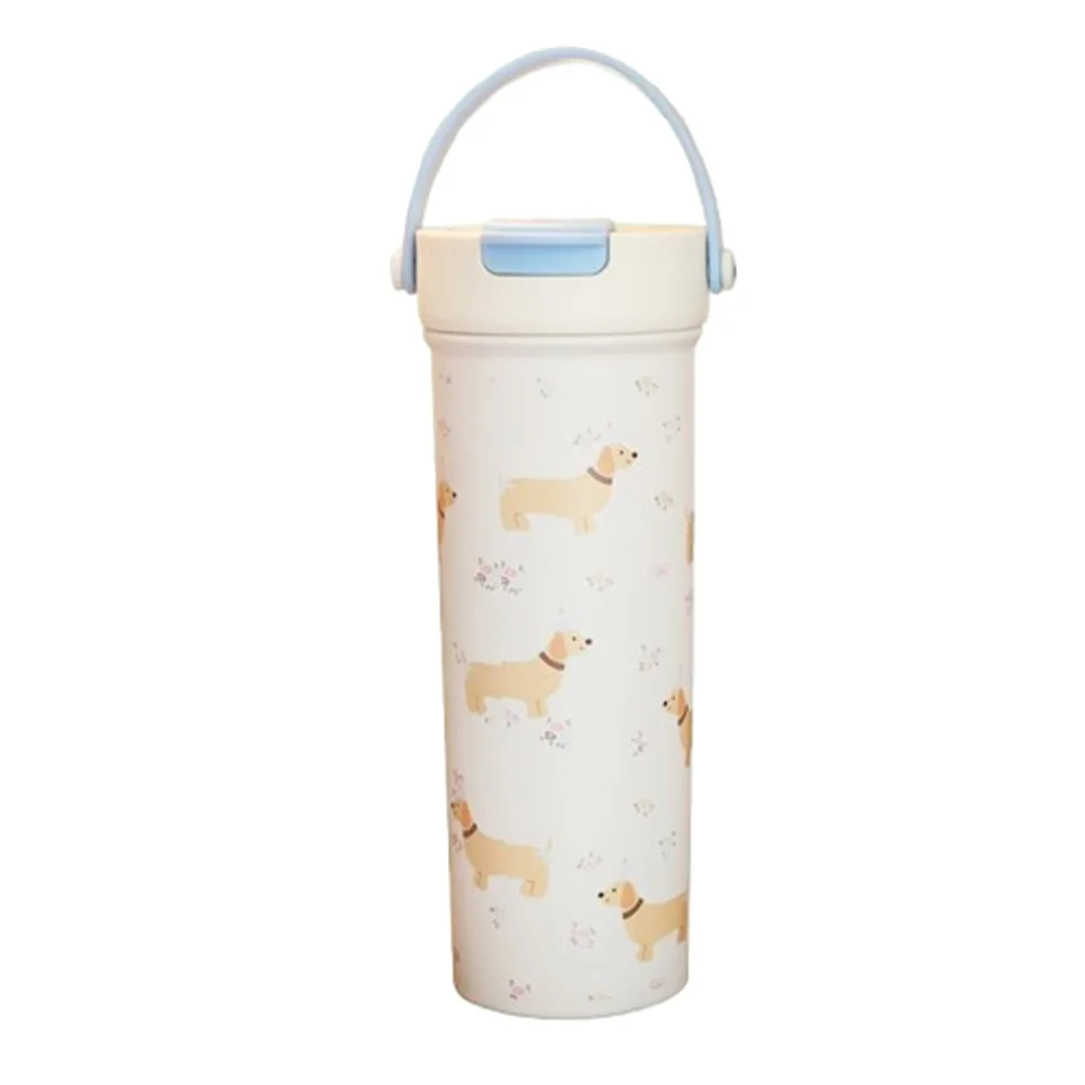 

Water Bottle 600ml Insulated Cup Leak-proof Cartoon Stainless Steel Cup with Straw Double Wall Travel Tumbler Hot Drink