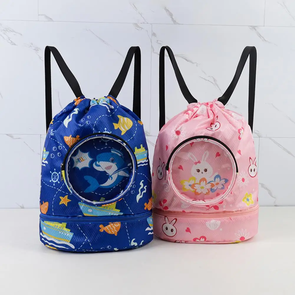 Outdoors Children Swimming Bag Cute Animal Beach Backpack Waterproof Portable Swimming Bag Girls Beach Pool Swimming Storage Bag