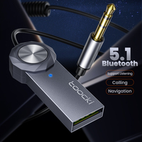 Toocki Wireless Bluetooth 5.1 Receiver Adapter 3.5mm Jack Audio Music Dongle USB Car Bluetooth Transmitter for Aux Car Speaker