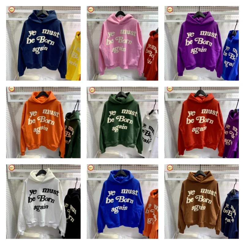 Mens Womens High quality Multicolor Fashion Loose Casual CPFM Hoodie Ye Must Be Born Again Kanye West Hoodie Coats