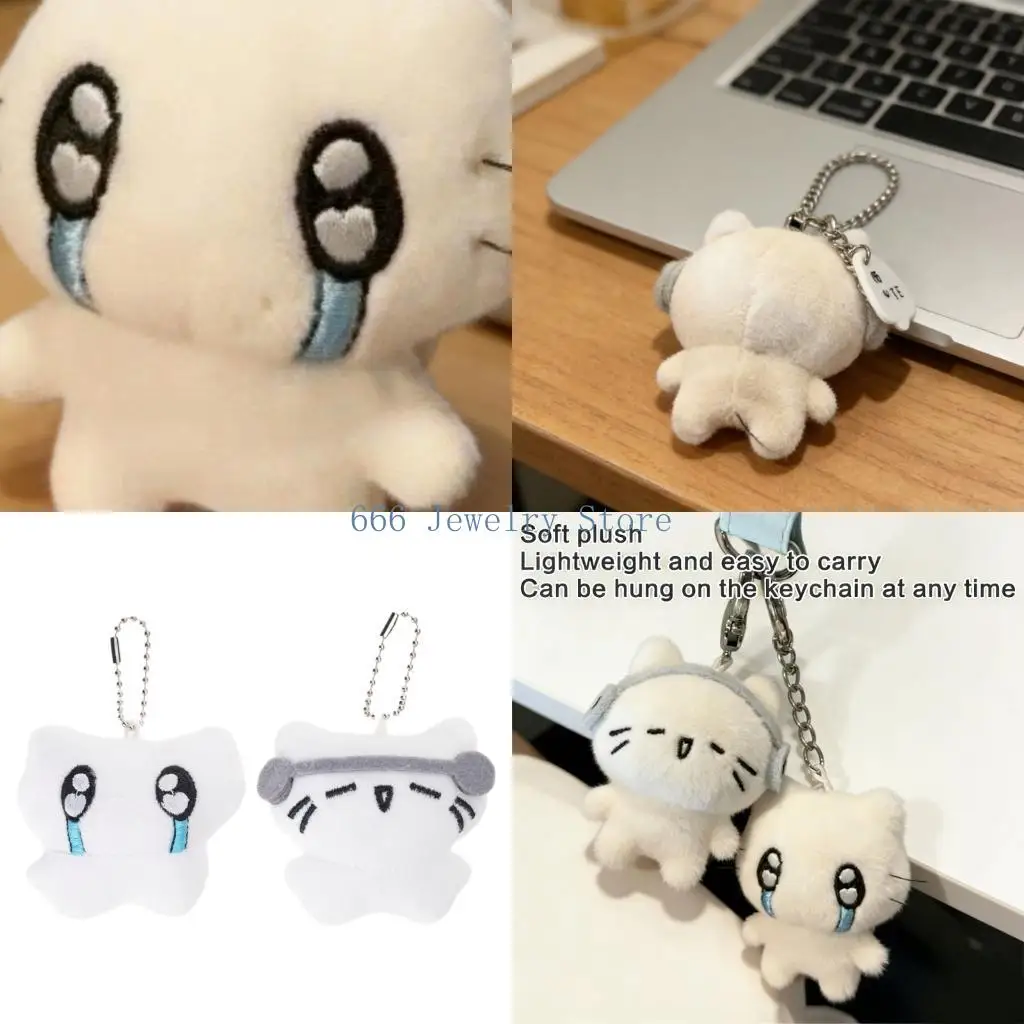 F2TD 2Pack Plush Bag Charm Keyring Pendant Stylish Bag Decoration Cats Bag Accessory Plush Texture Suitable for Gifting
