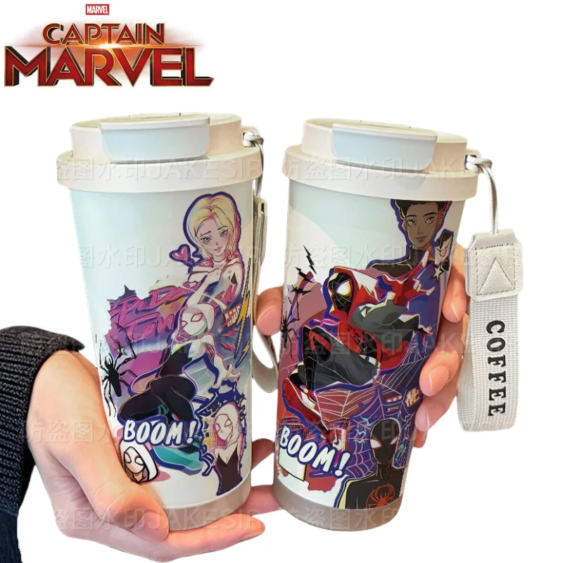 

Spiderman Cosmos Thermos Mug Stainless Steel Student Peripheral Movies Straw Double Drink Large Capacity Printed Coffee Mug