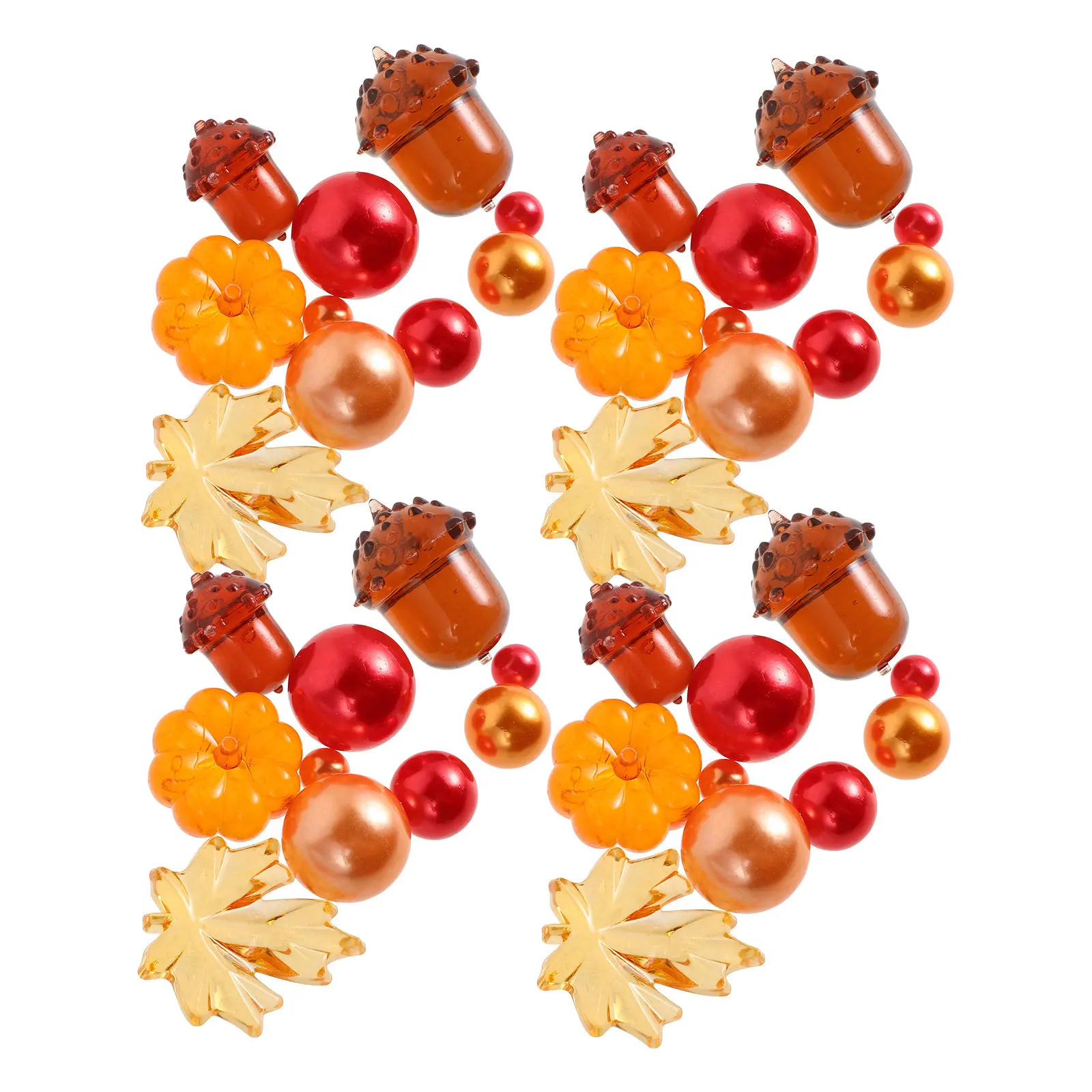 1Set Thanksgiving Autumn Pumpkin Maple Leaf Hazelnut Decorative Floating Vase Filler Fall Table Centerpiece Mini Plastic Pumpkin