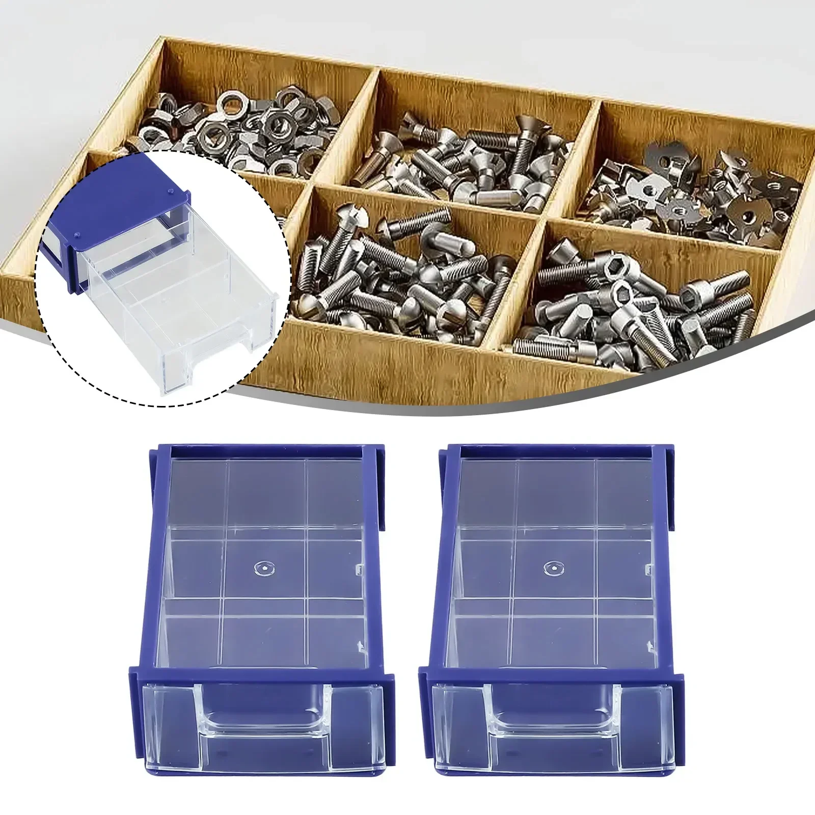 Container Storage Box Hardware Hardware Parts PE Plastic Storage Boxes Thicken 140*85*40mm Blue Component Screws
