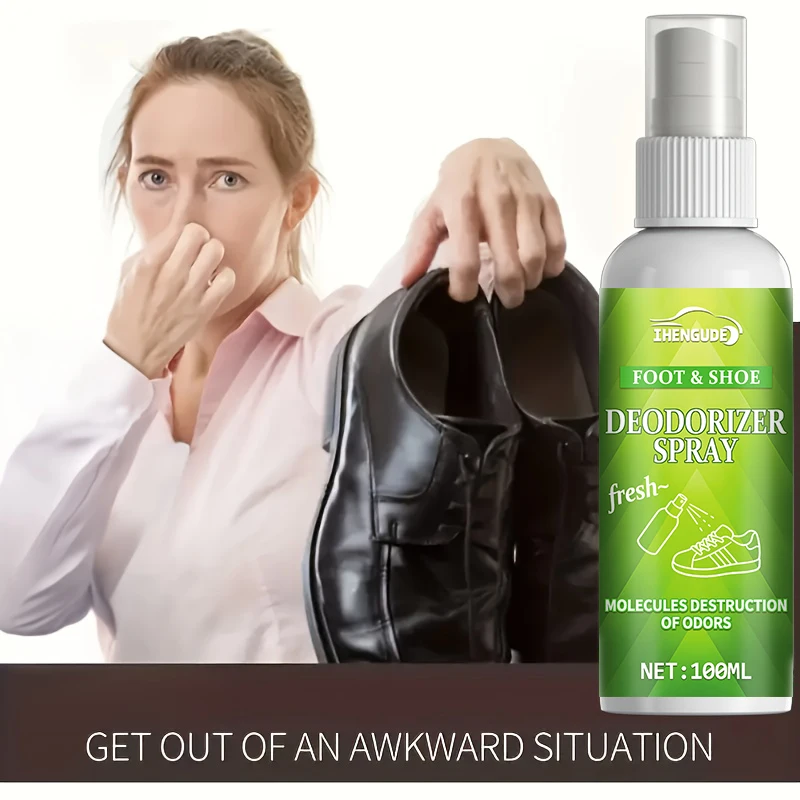 Shoe Deodorant Spray, Quickly Effective and Refreshing, Long-Lasting Odor Removal, Suitable for Sports Shoes, Fitness, Travel, and Home Use