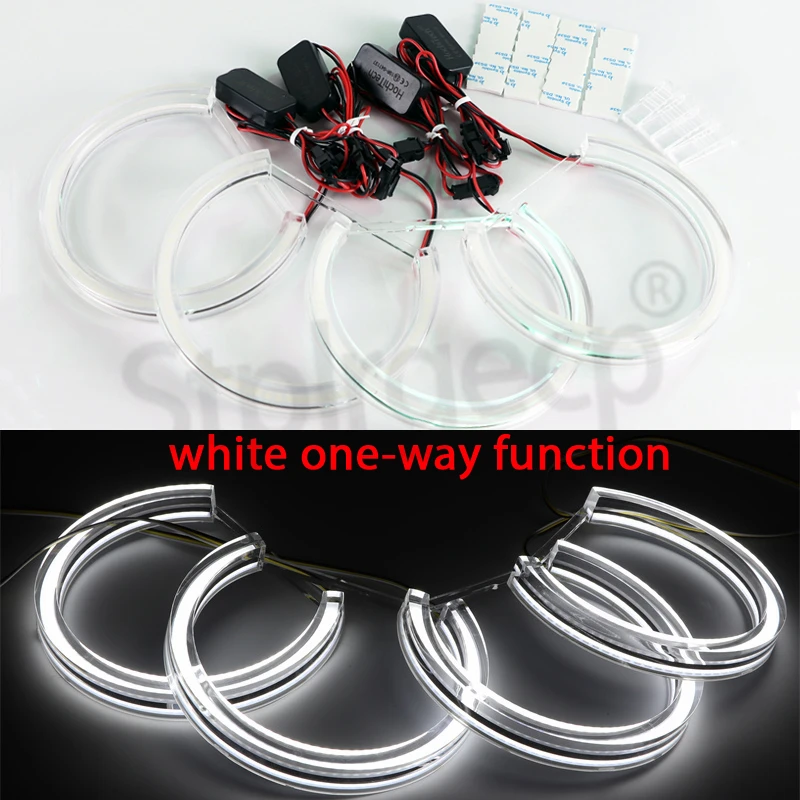 Ojos de Ángel LED de cristal para BMW E46 M3 E38 E39 E36, sintonización de faros de xenón, anillos de Halo estilo DTM, luz diurna DRL, reequipamiento 131mm x 4