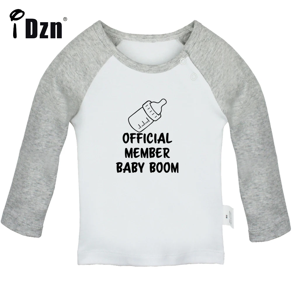 Official Member Baby Boom & None Or All Of The Above Deal With It Printed Tops Baby Boys T shirt Baby Girls Long Sleeves Clothes