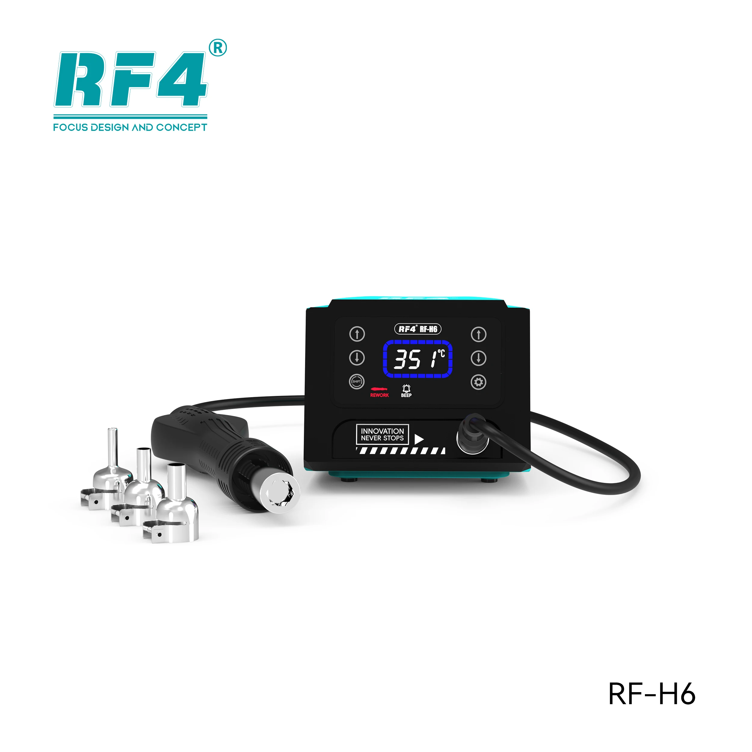 RF4 New RF-H6 Hot Air Gun Large Screen Intelligent Digital Display Hot Air Station Heat Gun Welding Station Repaired Tools