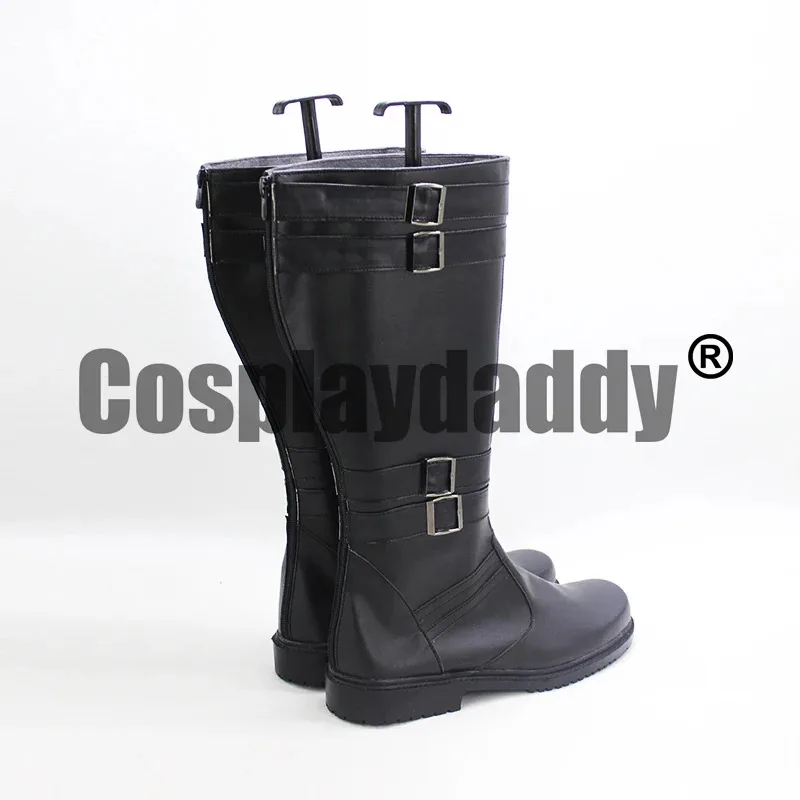 Lili 123El despertar de la fuerza Ben Solo Kylo Ren Halloween Cosplay Zapatos con correa negra Botas X002