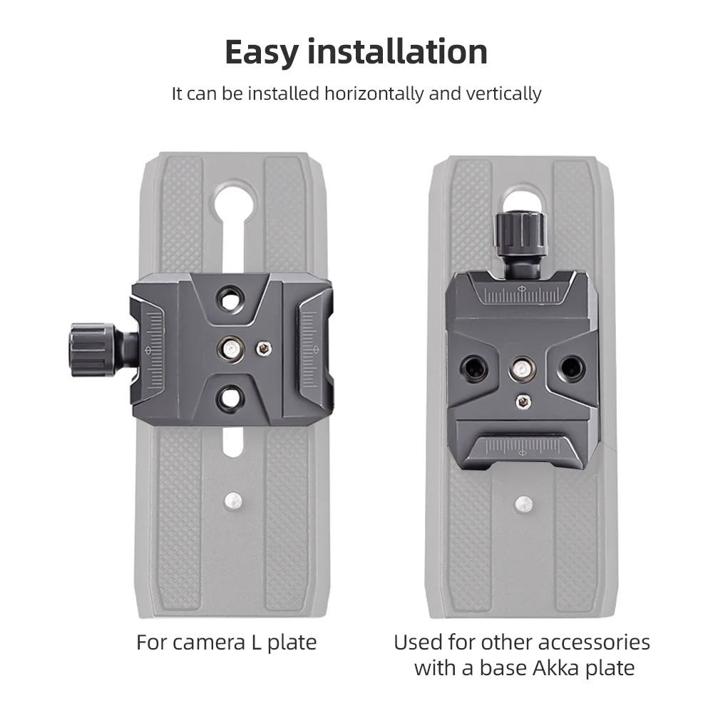 Aluminum Alloy Quick Release QR Plate Clamp with Arca QR Plate Slot 3/8-inch & 1/4-inch Screw Hole for DJI RS2/RSC2/RS3 QR Plate