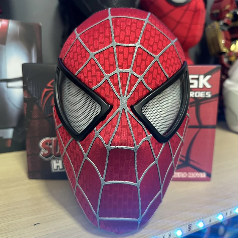 New Marvel Tobey Spiderman Mask Faceshell Detachable Lenses 1:1 3d Spider-Man Mascara Cosplay Costume Superhero Collection Model