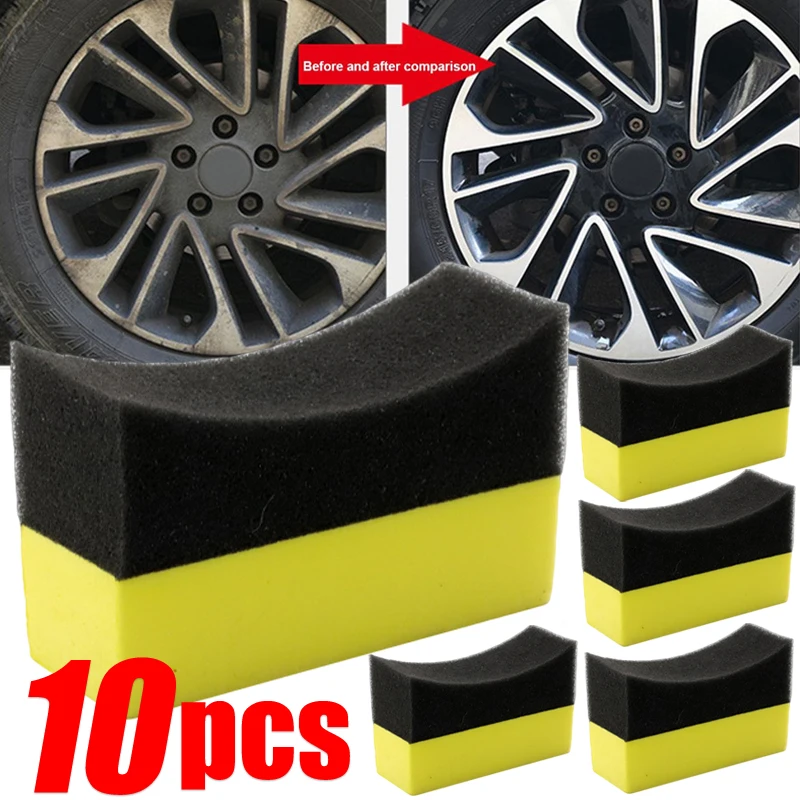 

10PCS Car Wheel Cleaning Sponge Tire Wash Wiper Water Suction Sponge Pad Wax Polishing Tyre Brushes Tools Car Wash Accessories