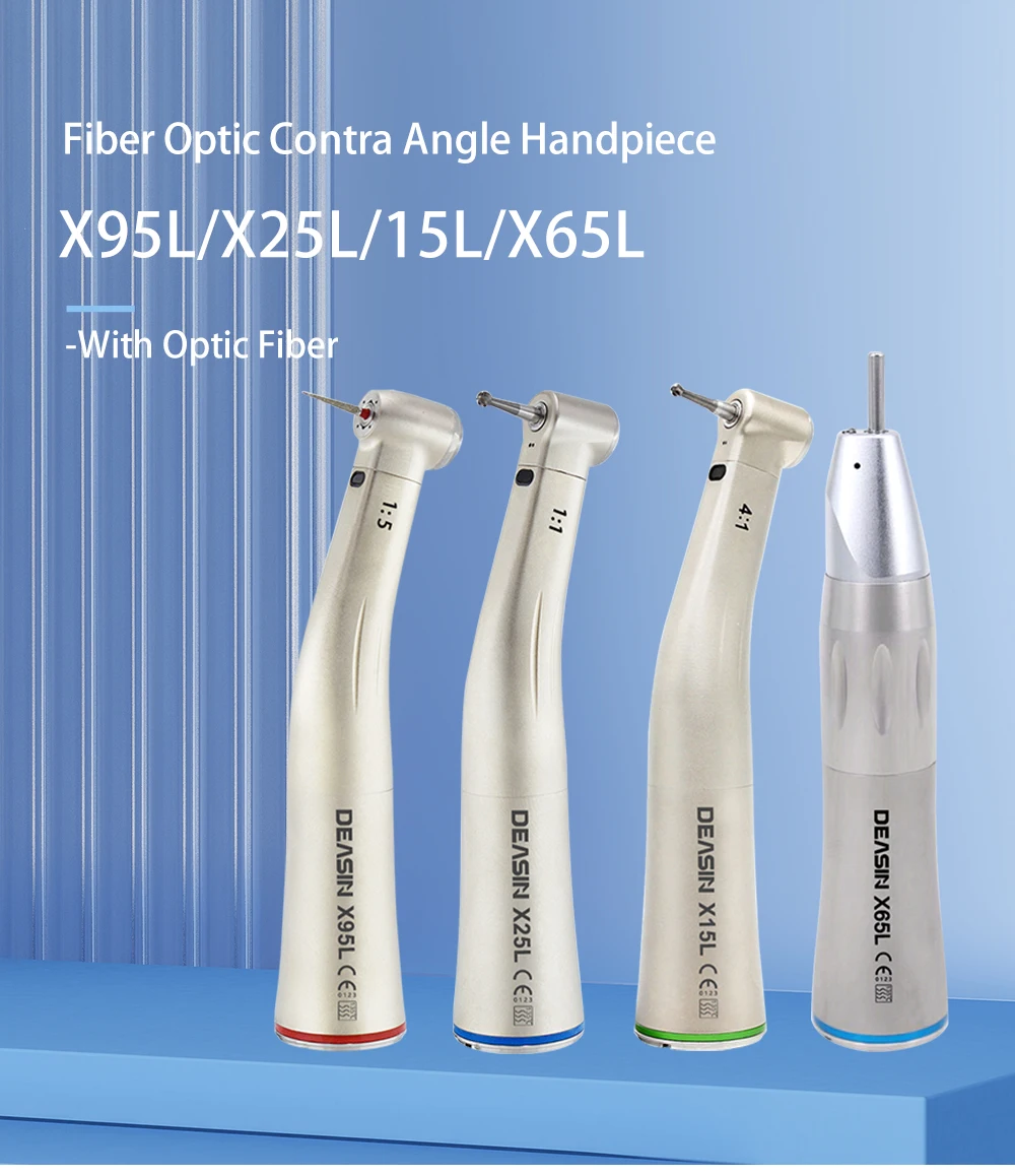 High Quality Dental Low Speed Handpiece 1:1 1:5 20:1 Fiber Optic Straight Contra Angle X25L X95L Air Turbine
