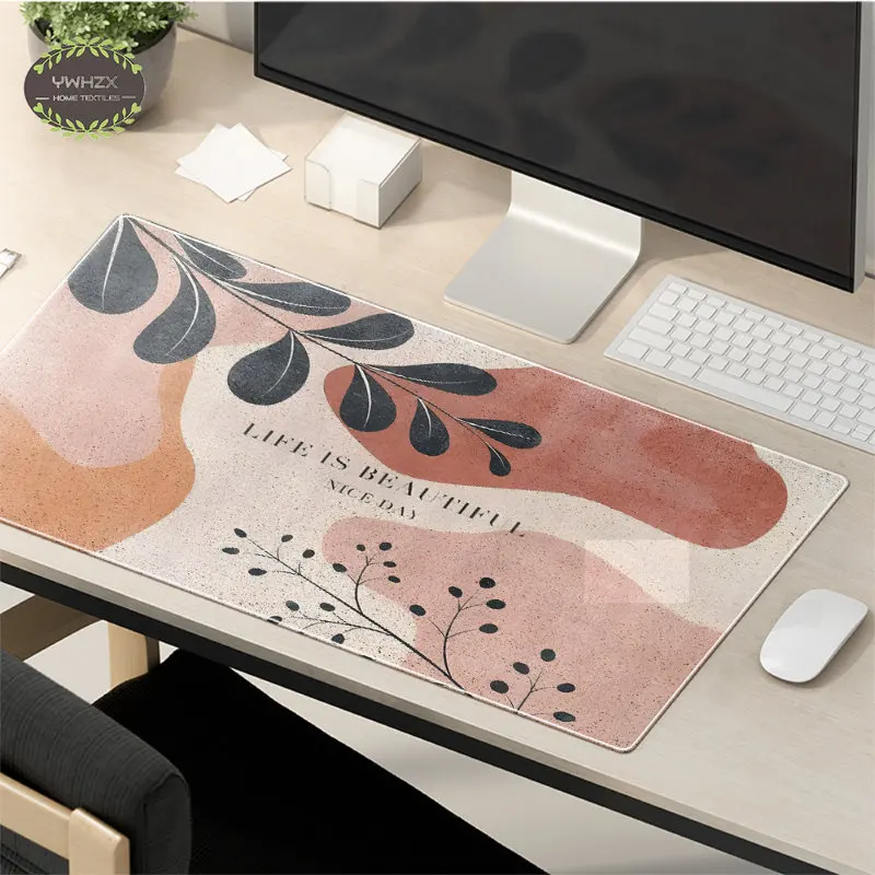 Nordic Simple Style Mousepad Office Desk Mat Leaf Design Mouse Pad Computer Keyboard Pads Gaming Mats Antiskid Home Decoration