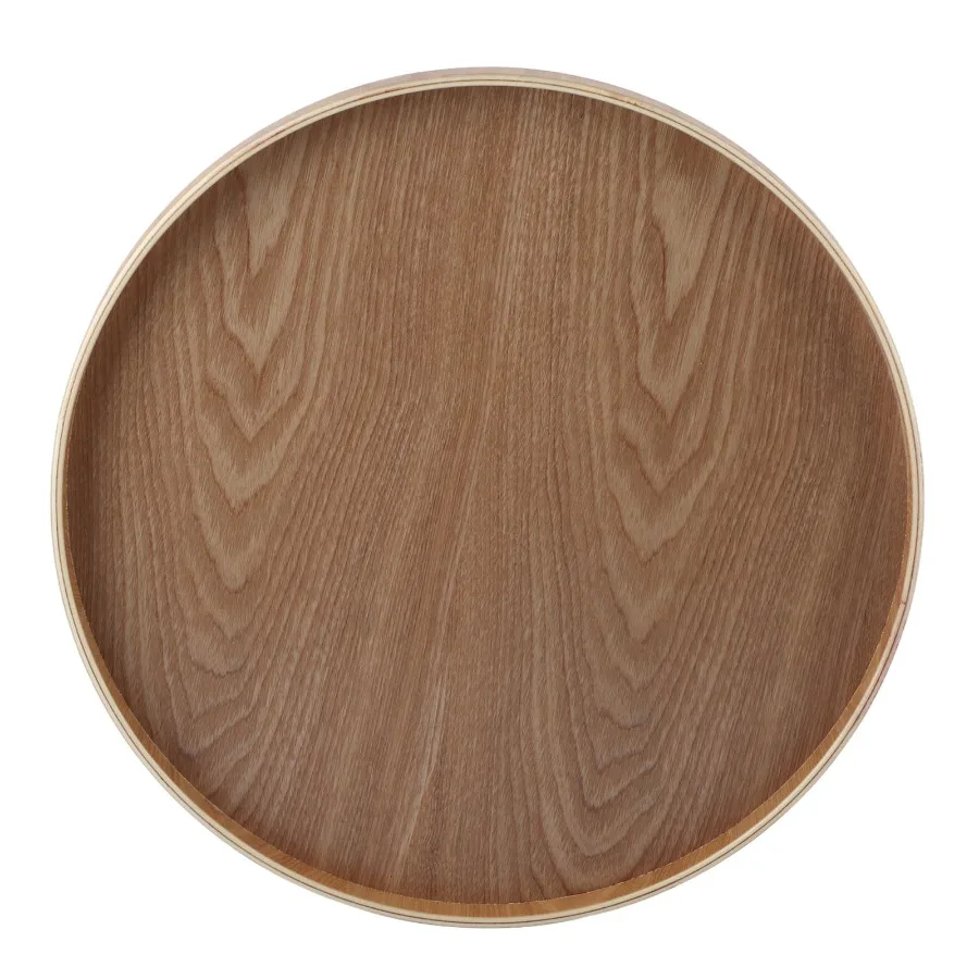 

Round Solid Wood Tea Serving Tray 14.76 inches 37.5 cm Eco-Friendly Durable Wooden Food Coffee Snack Meals Platter Plate for Ho