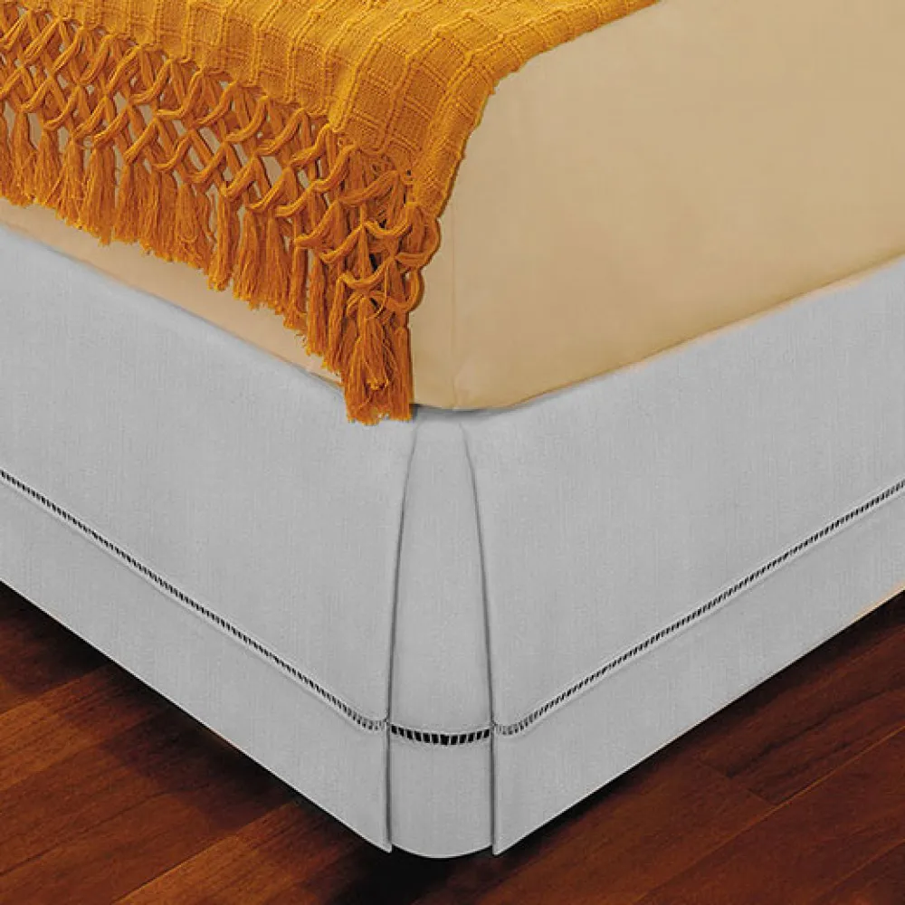 BF White White Box Bed Skirt 193cm x 203cm x 36cm