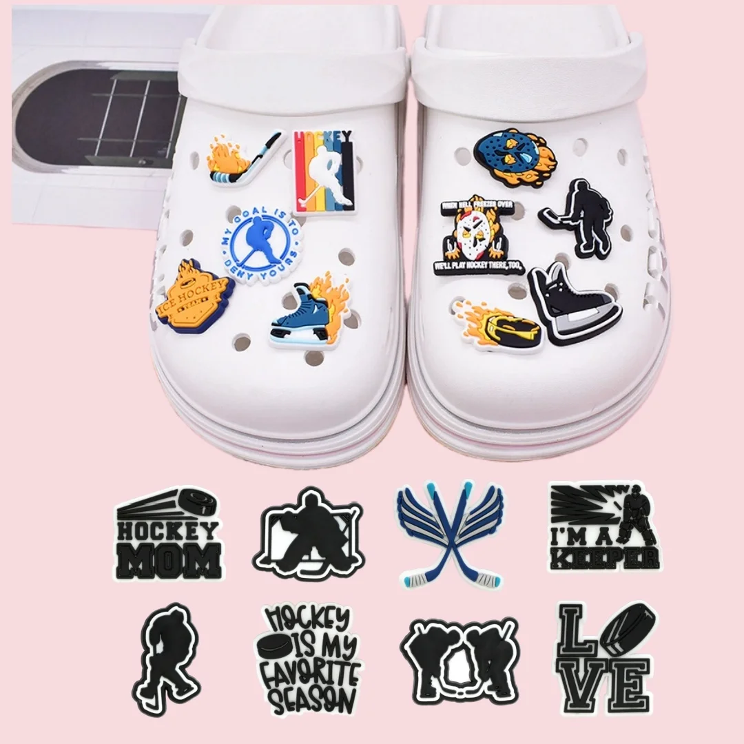 45 piezas de dijes para zapatos de hockey, dijes de hockey para zapatos, pulseras, sandalias y pulseras, regalos para niños, adolescentes y adultos