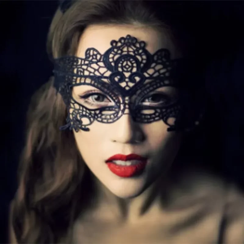 Sexy Frauen Schwarz Spitze Floral Augenmaske Maskerade Prom Gesichtsmaske Prinzessin Königin Party Make-Up Cosplay Nachtclub Spitze Maske Requisiten – Detail 16