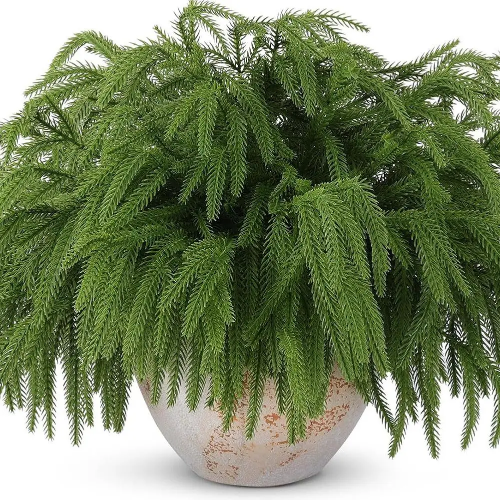 リアルな3D松の針の枝,クリスマスの装飾,緑の葉,ヒノキの小枝,人工花輪,クリスマスツリーのフィラー,新しい,2025