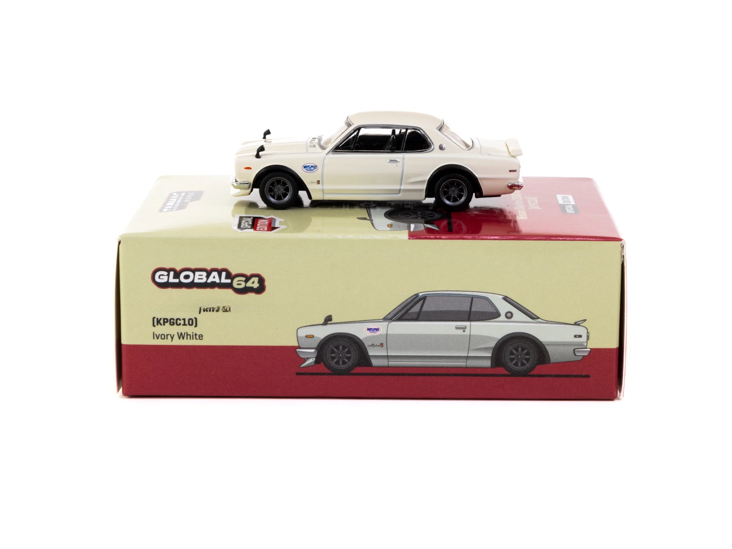 Tarmac Works 1:64  Skyline 2000 GT-R (KPGC10) Ivory White Diecast Model Car