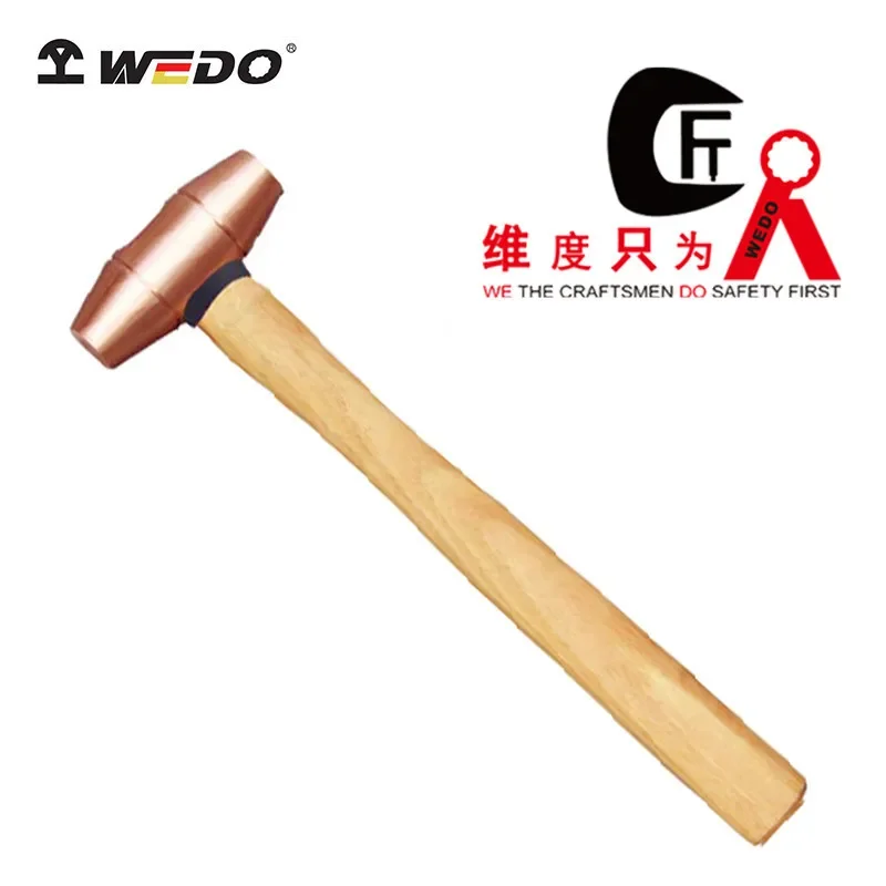 Copper wood handle round drum hammer, copper hammer, hand hammer CO2203B