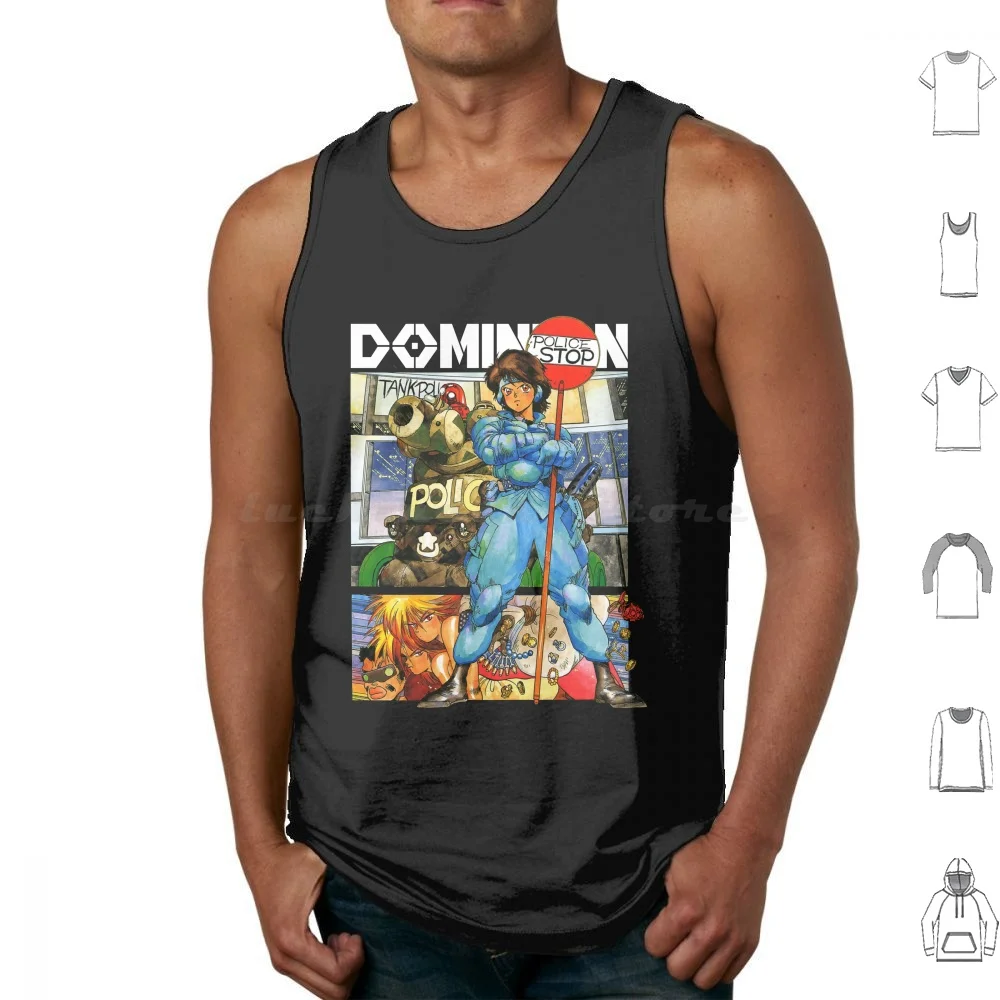 Tanktops drucken Baumwolle 80er Jahre achtziger Jahre Domion Tank Polizei Anime Manga lustige Humor Geek Nerd Retro Vintage Buch Films piele