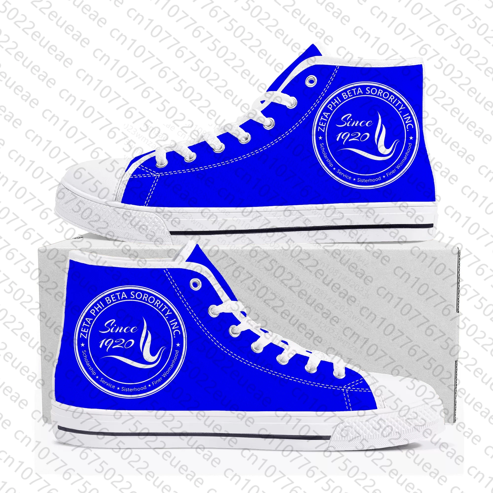 zeta Sorority ZPB 1920 High Top Sneakers phi beta Mens Womens Teenager Canvas Sneaker Casual Custom Made Shoes Customize Shoe