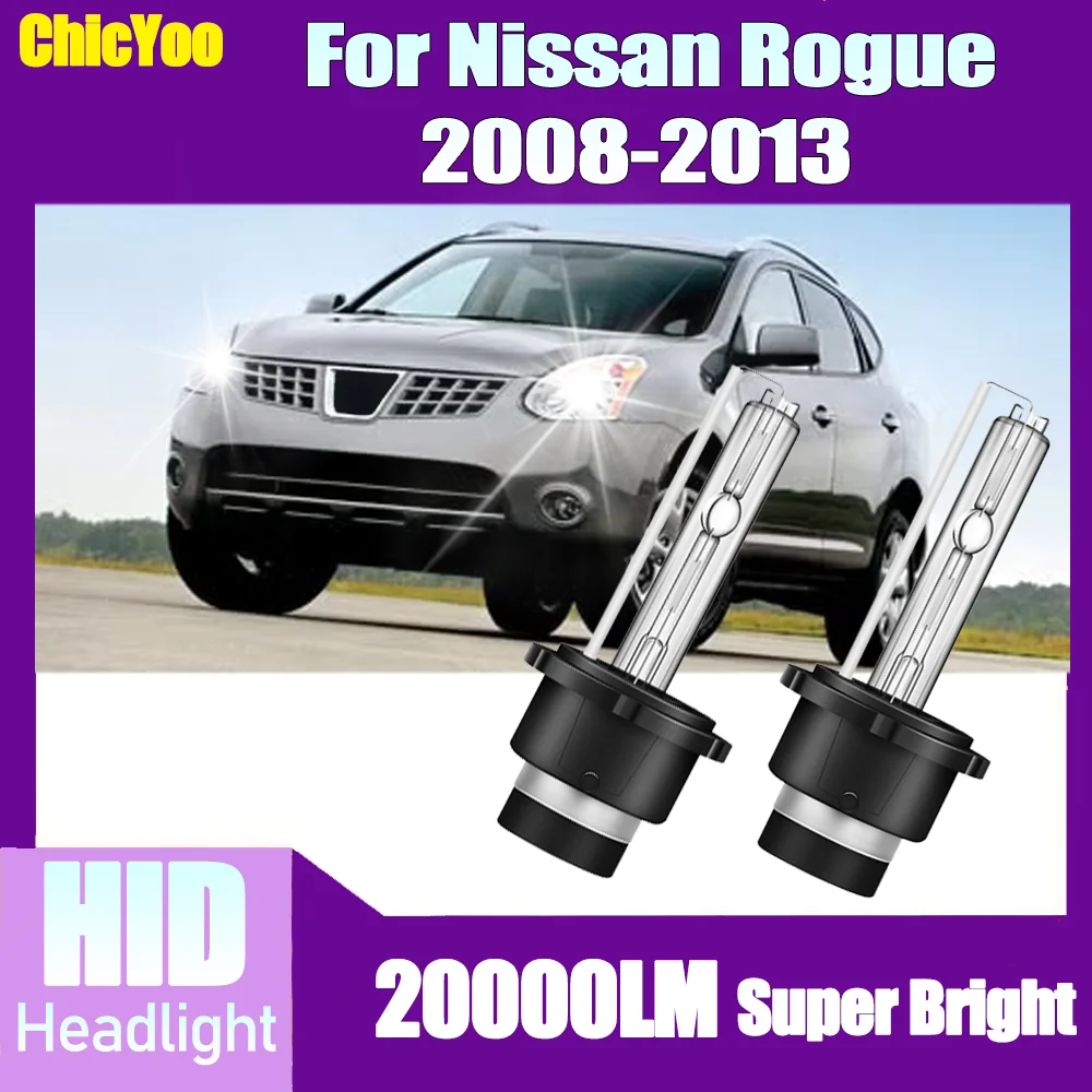 

2 шт., 6000K, белые, суперяркие, 35 Вт, D2S, ксеноновые лампы для фар, ксеноновые автомобильные фары, 20000 лм, высокая мощность, 12 В, для Nissan Rogue 2008-2013 гг.