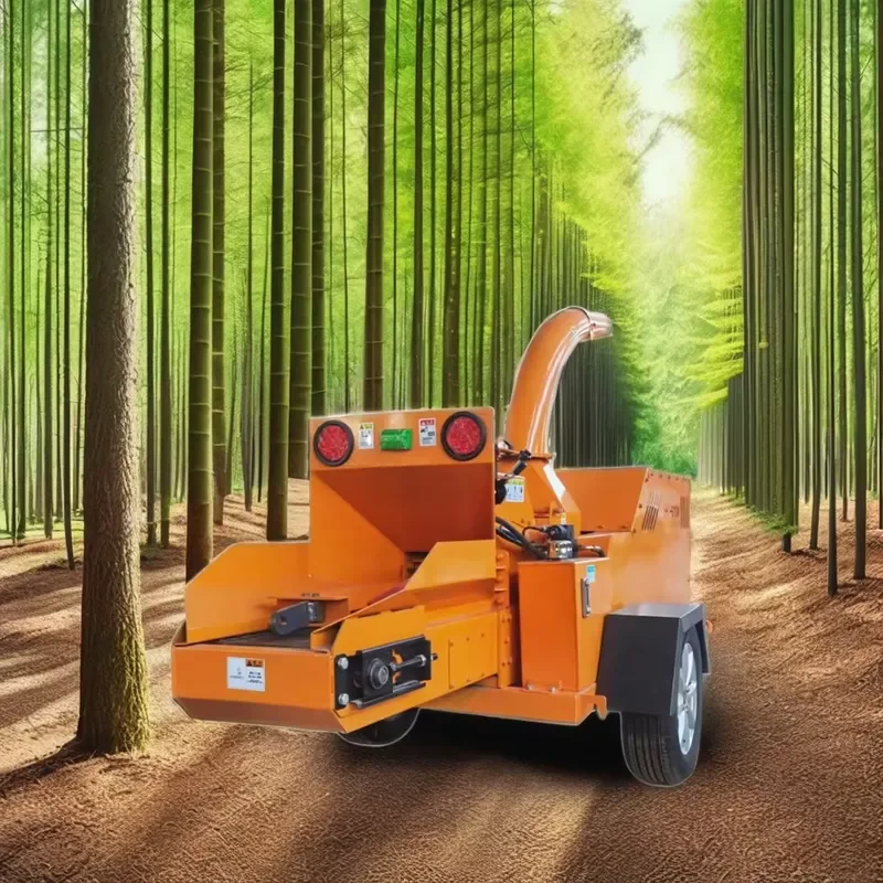 Garden Branch Leaf Cutter Wood Crusher Diesel Powered Tree Limb Shredder for Yard Waste Recycling Heavy Duty Wood Chipper