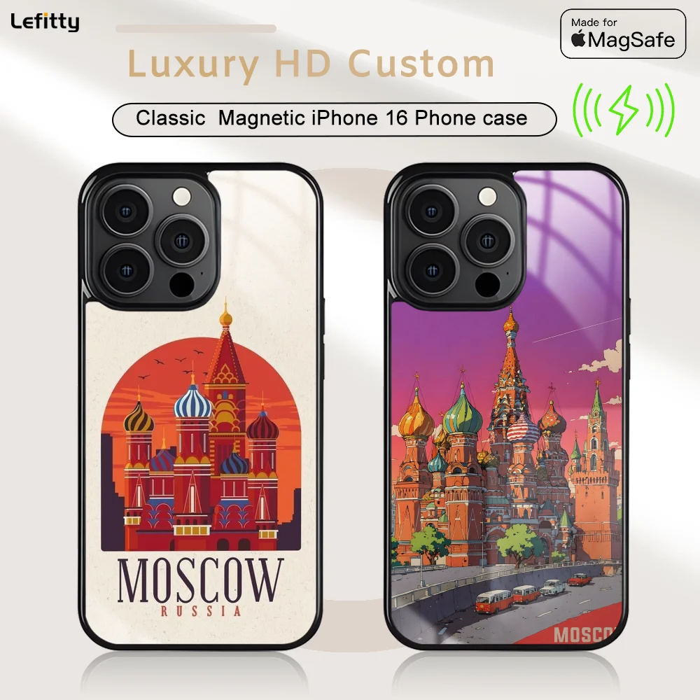 

Art Kremlin Phone Case For iPhone 16 15 14 13 12 11 Pro Max Plus Mini Magnetic Magsafe Wireless Charging Cover