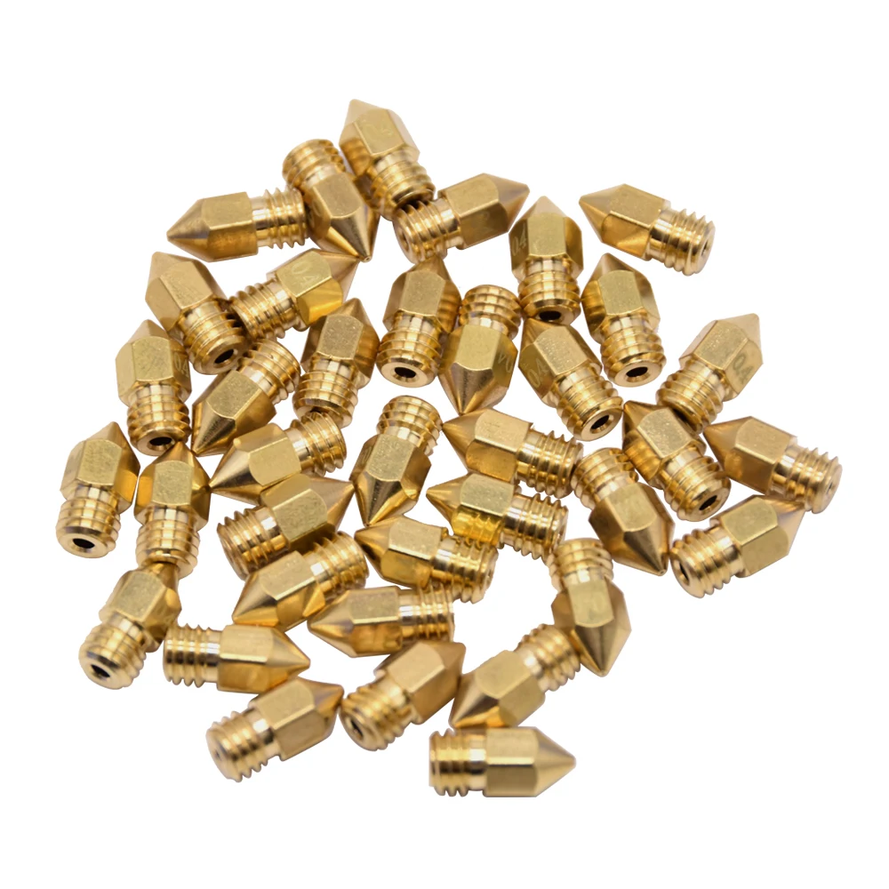 5/10PCS MK8 Brass Nozzle 0.2/0.4/0.6/0.8/1.0mm Extruder Print Head Nozzle 1.75MM CR10 Ender3V2  Ender-3 3D Printer Accessories