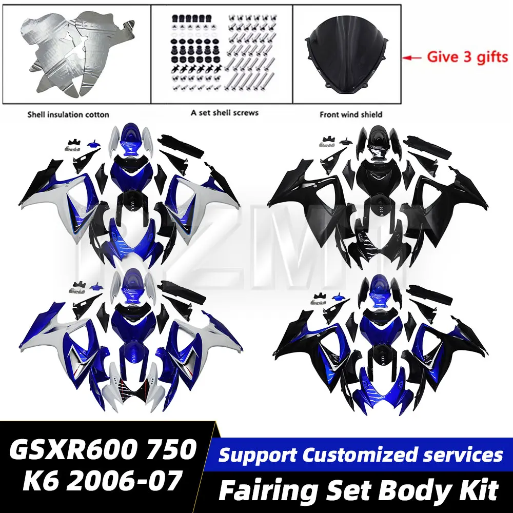 For Suzuki GSX-R600 R750 2006-2007 K6 Motorcycle Fairing Set Body Kit Plastic Accessories Shell Injection Bodywork GSX R600 R750