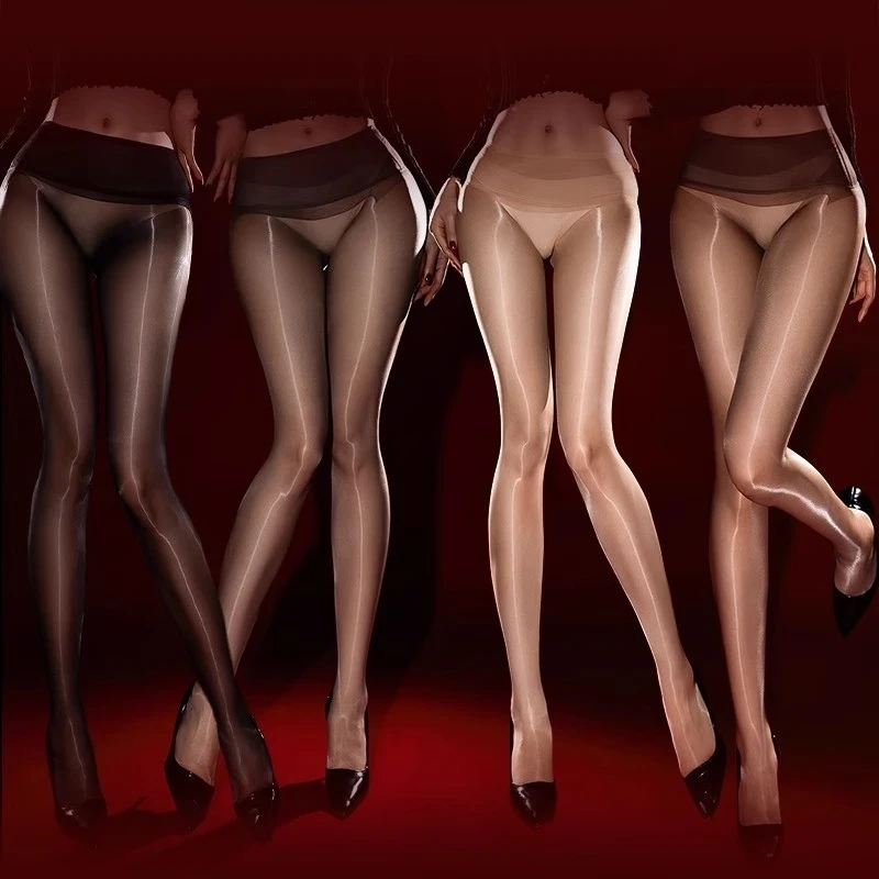 1/3 قطعة سلس 5D جوارب طويلة نسائية مثير ضيق صالح النفط لامعة الملابس الداخلية شفافة تنفس ليلة ملابس للنادي جوارب فاخرة