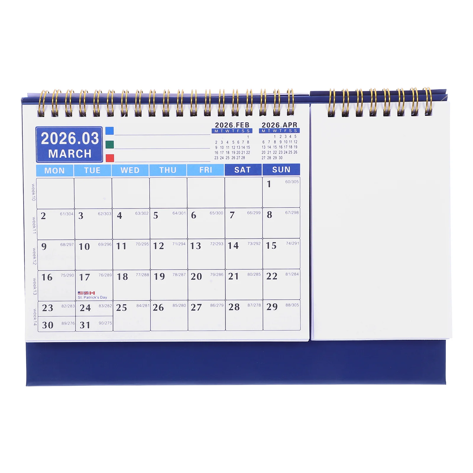 

Desk Calendar Paper Desktop with Organizer Daily 2026 The Page Office