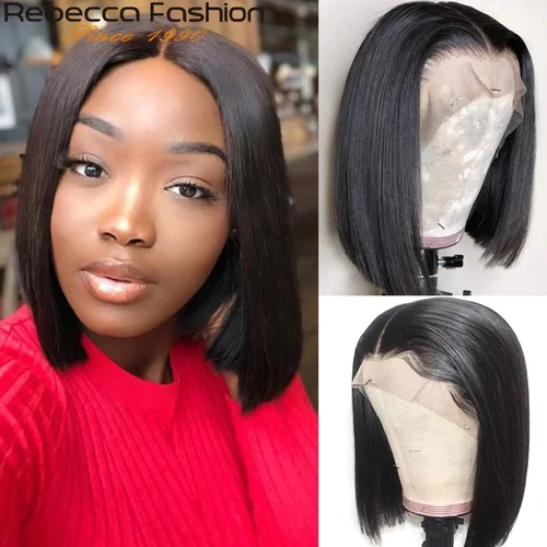 Imagen 1 del producto Regalo de Navidad, peluca Bob recta de hueso, pelucas de cabello humano Frontal de encaje para mujeres, peluca Bob corto, peluca Frontal de encaje HD 13x4, cabello humano