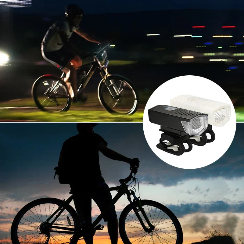 USB LED Mountain Cycle Farol, Bateria De Polímero De Lítio Recarregável, Conjunto de luzes traseiras dianteiras de bicicleta, Acessórios de ciclismo