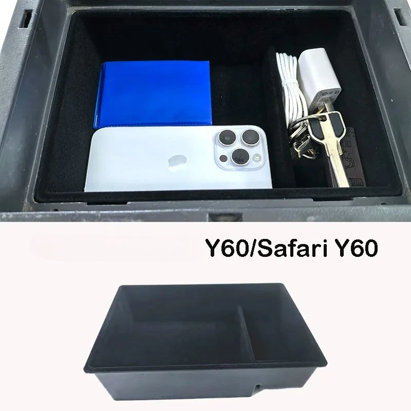 For Nissan Patrol Y60 Armrest Storage Box Organization Accessories Safari Y60 Center Console Storage Box
