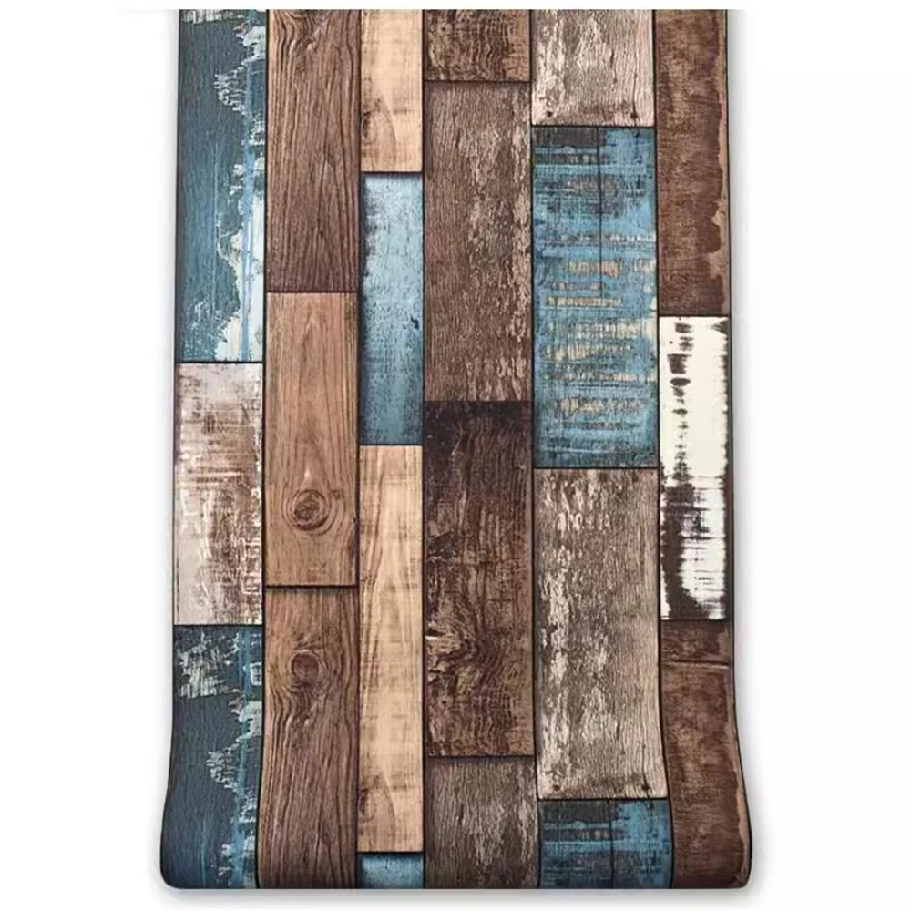 beibehang Modern American wood 3D wallpaper old wooden industrial restaurant store winery wall papers home decor papel wall