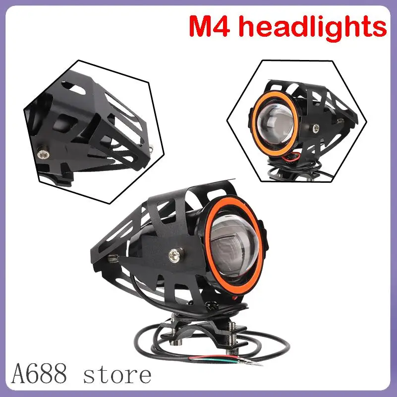 

Angel Eyes Auxiliary Led Spotlights Electric Scooter Led Lights Mini U7 Headlights 12V Flashing Long Range Fog Lights