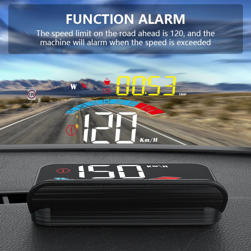 WYING M16 GPS HUD Speedometer Head-up Display time Voltage Altitude driving distance Auto Accessories suitable For All Cars