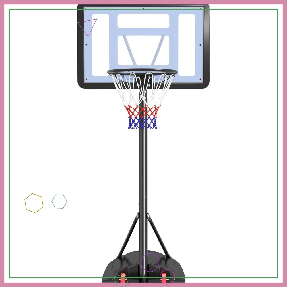 

Регулируемое детское баскетбольное кольцо, портативное уличное кольцо для молодежи и взрослых, высота 7,2–9,2 фута, 32 дюйма, задняя панель