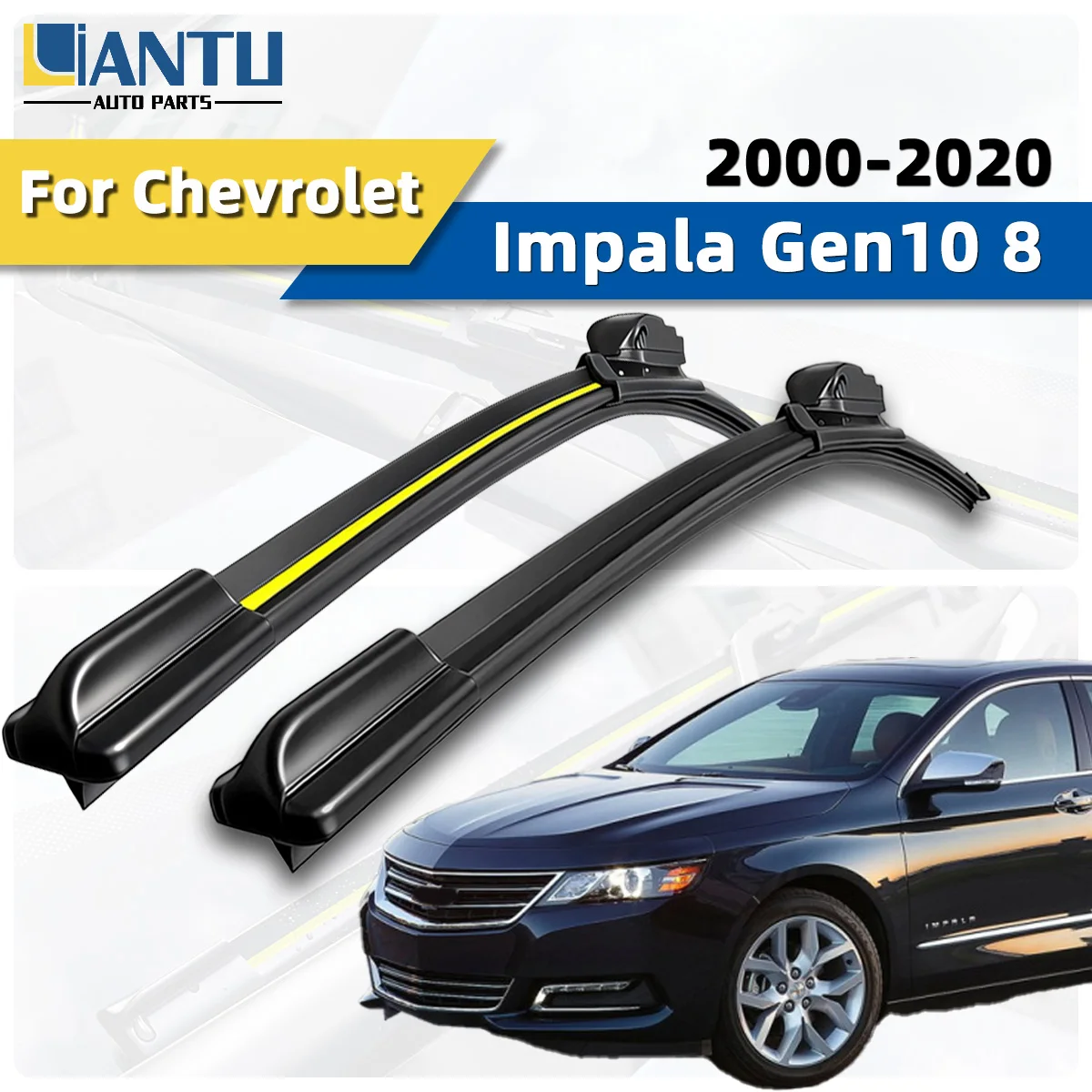 

2PCS Front Wiper Blades Wiper Fit For Chevrolet Impala Gen10 8 2000-2020 Durable High Quality Wiper Car Accessories Silent